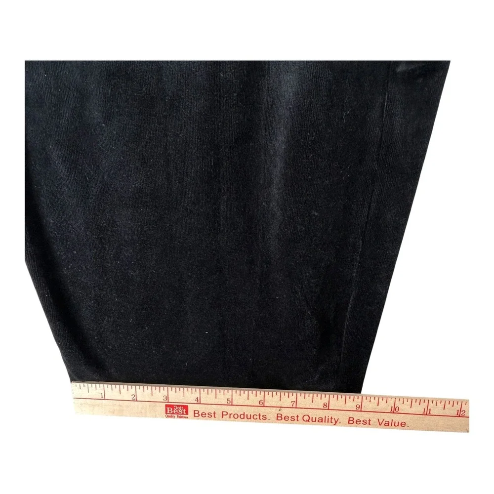 Soma Black Velour Lounge Pants Womens Large Straight Leg‎ Elastic Waist Casual